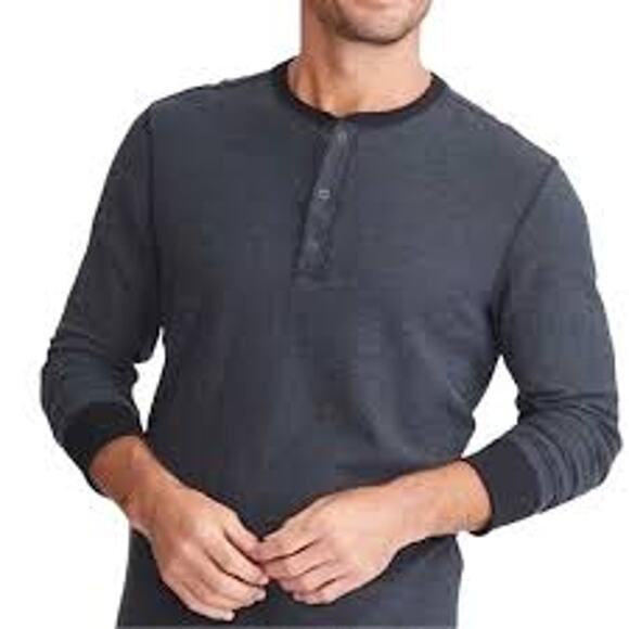 UnTuckIt Shrock Henley Shirt Casual Gray Snap Close Long Sleeve Men Medium - Picture 1 of 11